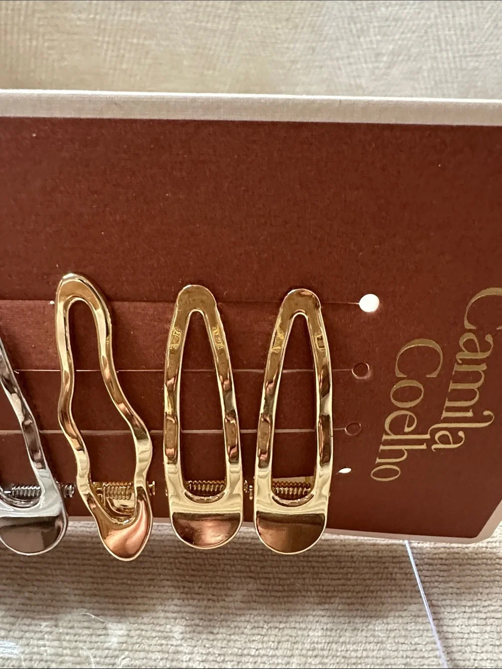Camila Coelho Gold and Silver Mixed Metal Hair Clips Set